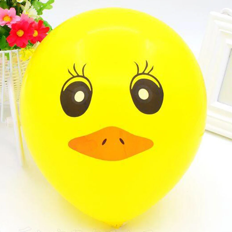 

10pcs/lot Duck Balloon 12inch 2.8g Printed Cartoon Animal Yellow Latex Balloon Happy Birthday Party Balloons Decoration Supplies