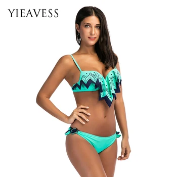 

YIEAVSS 2018 New Hot Summer Swimsuit Push up Print Swimsuit Double-sided Printed Bathing For Women drop shopping Bikini