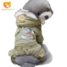 Pet Cat теплый комбинезон для собак зимняя одежда для собак пальто костюм с буквенным принтом хлопковая куртка для домашних животных Четыре одежда для ног для собак DOOGYZST
