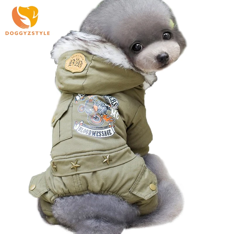 

Pet Cat Dog Jumpsuit Warm Winter Dogs Clothes Coat Letter Printed Costume Cotton Pets Jacket Four Leg Clothing For Dogs DOOGYZST