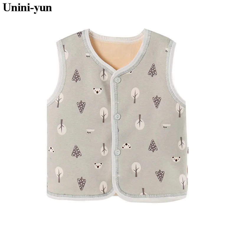 Unini-yun/ легкий зимний хлопковый жилет с v-образным вырезом, однотонный модный жилет для малышей, детский жилет, осенняя куртка для мальчиков и девочек - Цвет: Бежевый