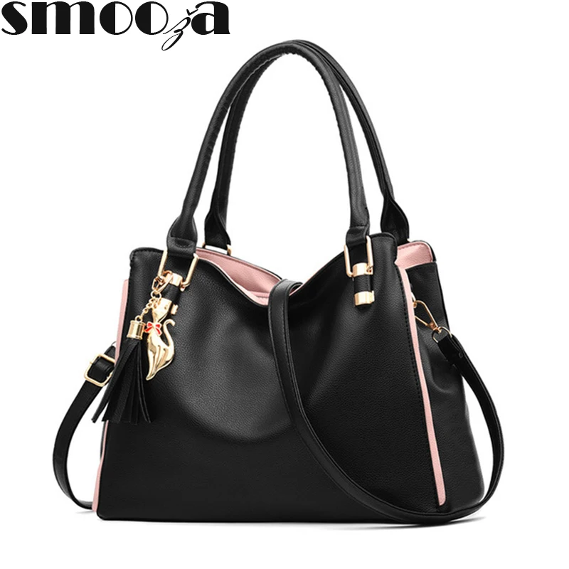 

SMOOZA Women Messenger 2018 New Tide Female Top-handle Bag Girls Simple Shoulder Bags Fashion Women Handbags for Lady Totes