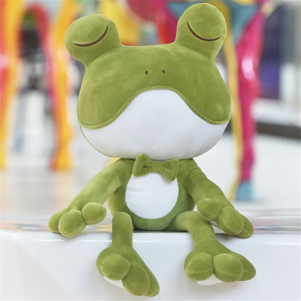 Fancytrader Cuddly Big Plush Frog Toys Soft Stuffed Green Frog Animals Doll for Kids Gifts 2 Sizes8