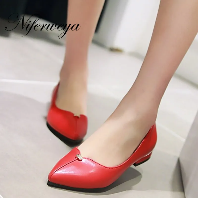 

Fashion Pointed Toe flats Spring/Autumn Casual women shoes big size 31-48 solid PU Slip-On ladies flat shoes zapatos mujer