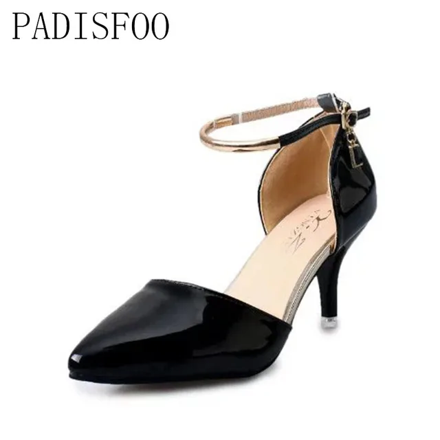 PADISFOO Women sexy High heels sandals pumps thin heels 7cm shallow mouth shoes Sexy sandals Point Toe sandals shoes .DFGD-106