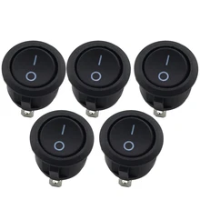 10 pces ligar/desligar interruptor de balancim redondo led iluminado painel do carro traço barco van 12v