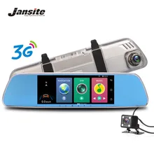 Jansite 7 «3G автомобиля Камера DVRs GPS навигации Bluetooth Двойной объектив Зеркало заднего вида видео Регистраторы Full HD 1080 P Автомобильный видеорегистратор