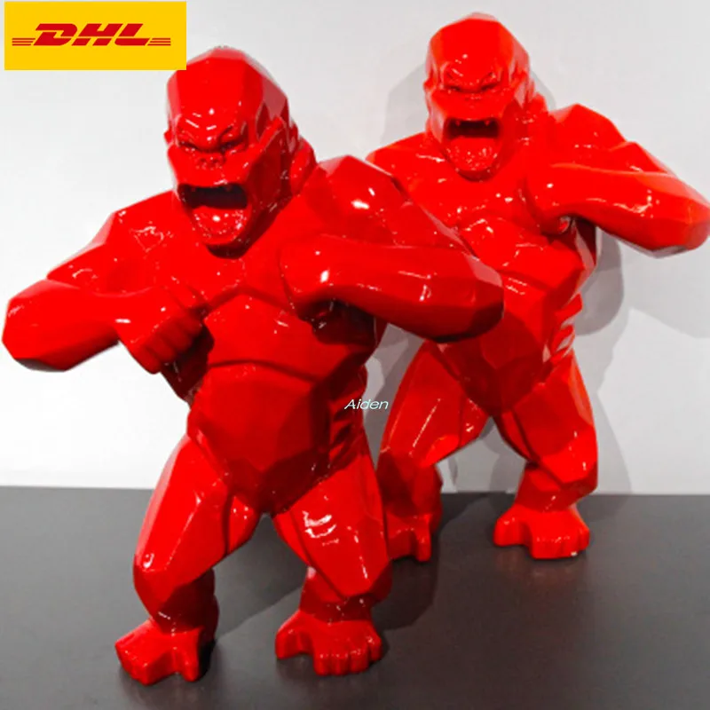 

20" Animal Simulation Resin Art Craft Statue Gorilla Bust Creative Decoration Action Figure Collectible Model Toy BOX 50CM Z2070