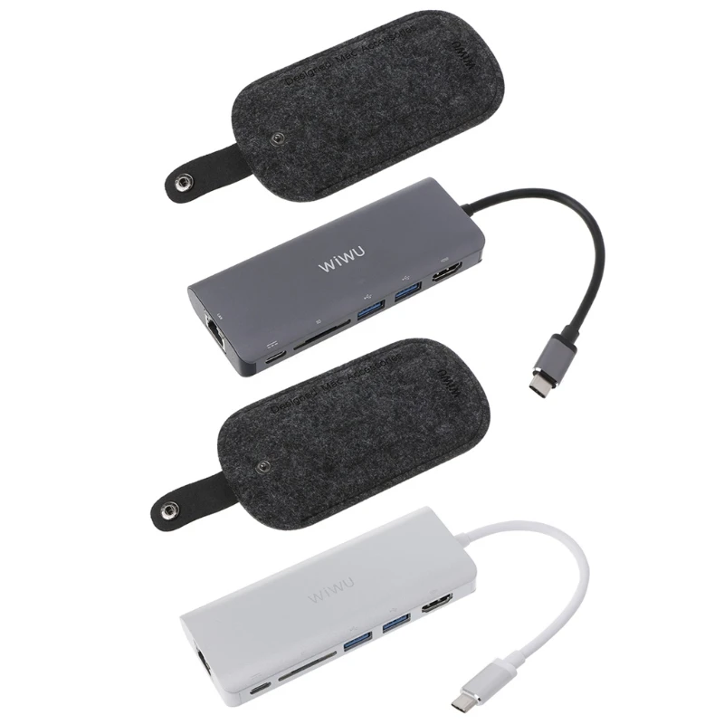 

6in1 USB 3.0 Hub for MacBook Pro Air Multi function USB Type C 4K Video Adapter