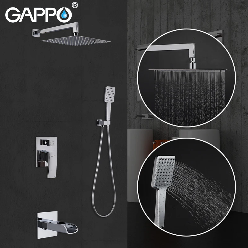 GAPPO in-Wall bathroom shower faucet set rainfall