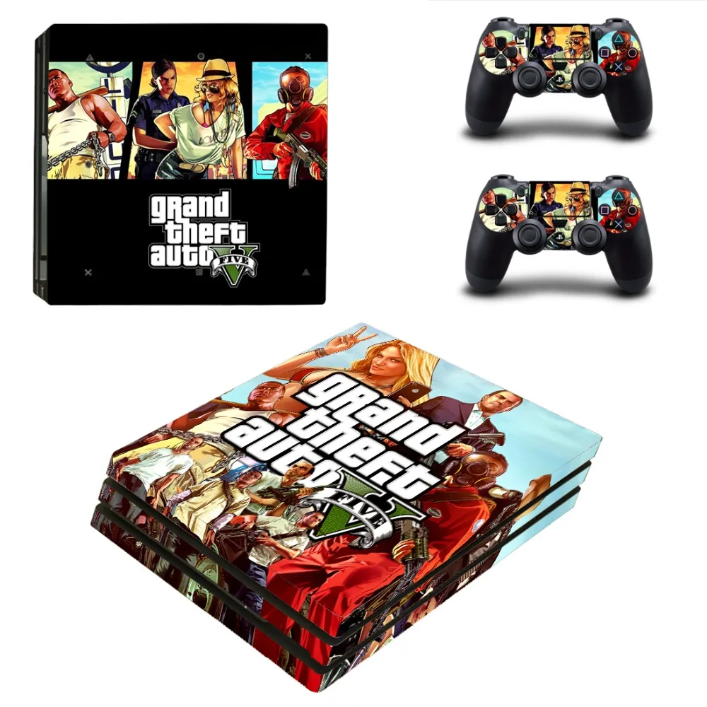 Виниловая наклейка на кожу Grand Theft Auto V GTA 5 PS4 Pro для консоли Sony Playstation 4 и 2