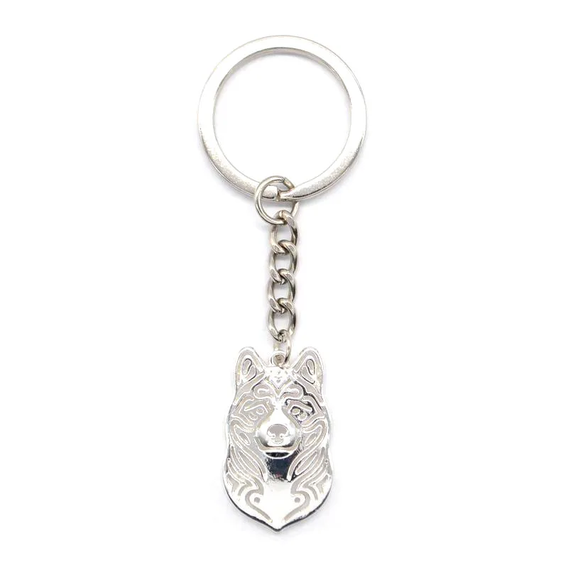 2019 Lovers' Alloy Pet Dog Jewelry Women Metal Akita Dog Keychains
