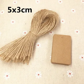 

200pcs Kraft Paper Gift Tag Packing Labels Candy Boxes/Handmade Cupcake Labels Christmas Price Tags +200pcs ropes