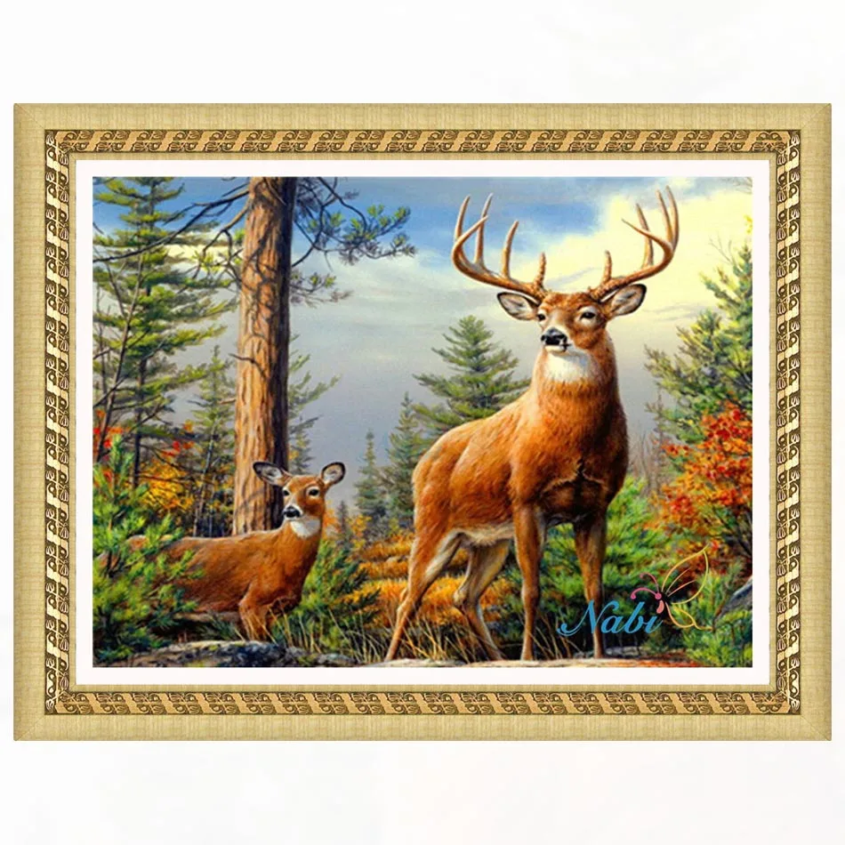 

Deer Round diamond mosaic painting diamond embroidery cross stitch - 3d diy beaded picture icons set 3228R