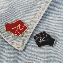 

Red Raised Fist of Solidarity Pins Badges Brooches Enamel Lapel Pin Backpack Bag Accessories Gift for Women girls Partner Frien