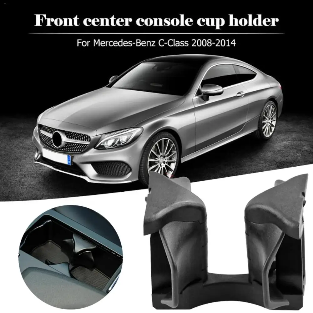 

2019 Car Center Console Water Cup Holder Insert Divider Board Black/ Red For Mercedes-Benz C E GLK Class W204 W207 W212 X204