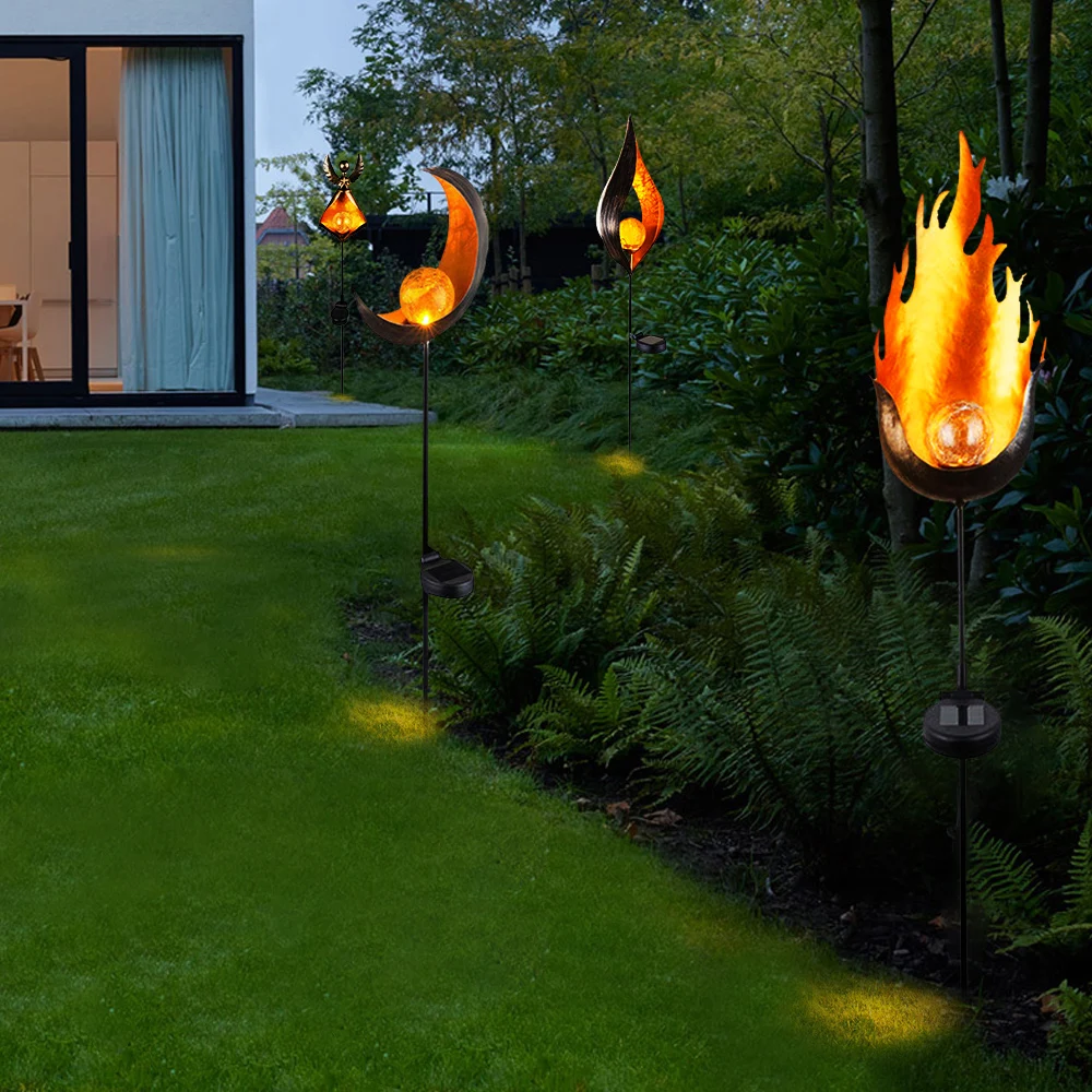 Led Solar Flame Flickering Nightlight Lamp Ip44 Outdoor For Yard Led Solar Flame Flickering Nightlight