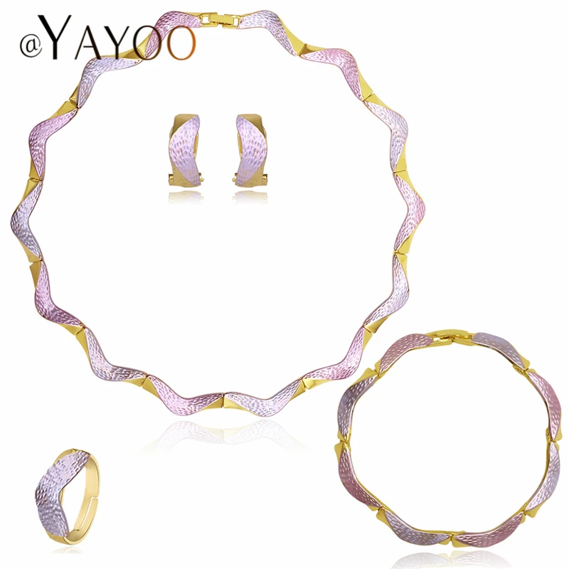 

AYAYOO African Beads Jewelry Set in Gold Color Nigerian Wedding Jewelry Set For Women Sweet Engagement Bridal Jewelry Sets
