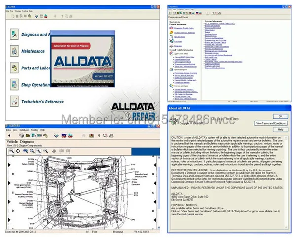  ¡Uso directo y caliente Reparación de automóviles alldata y mitchell software V10.53 Alldata + 2015