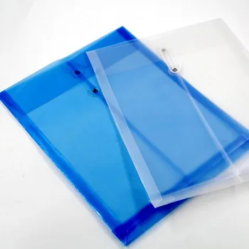 

100pcs File Holder A4 Format Clear Blue Plastic Bag Wrapped Around The Rope Vertical Section Office Organizer Supplies ZA6335