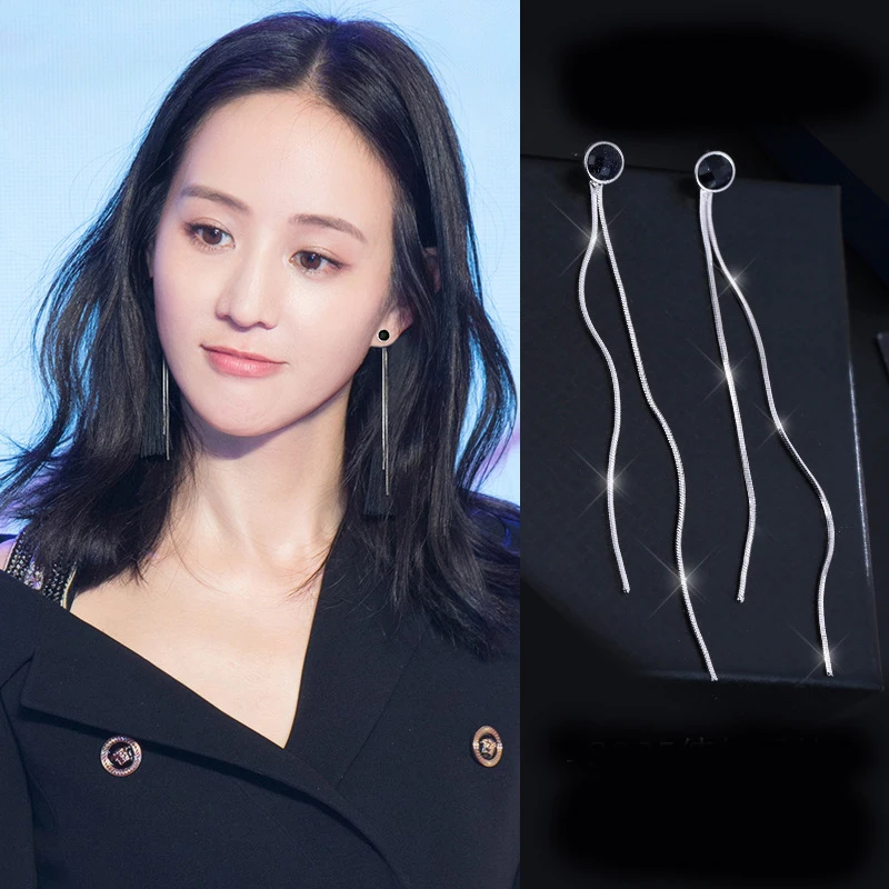 

DIEERLAN Long 925 Sterling Silver Tassel Earrings for Women Fashion Brincos Pendientes Beautiful Jewelry Drop Shipping