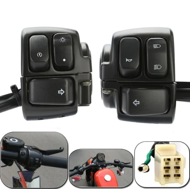 Motorcycle 1" Handlebar Control Switch Headlight Horn Turn Signal Light