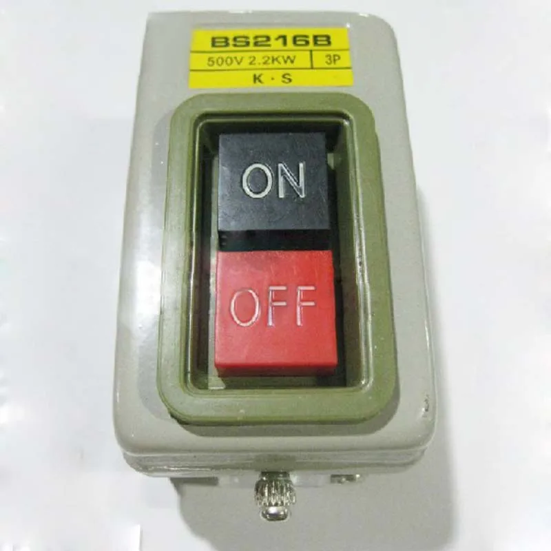 

Switch Button BS216B Power Button Switch 3P500V 2.2KW Steel Case