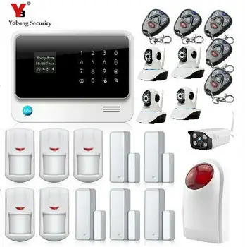 

Yobang Security Wireless Wired GSM WIFI Intelligent Security System Indoor/Outdoor Camera Surveillance Home Security Alarm Kits