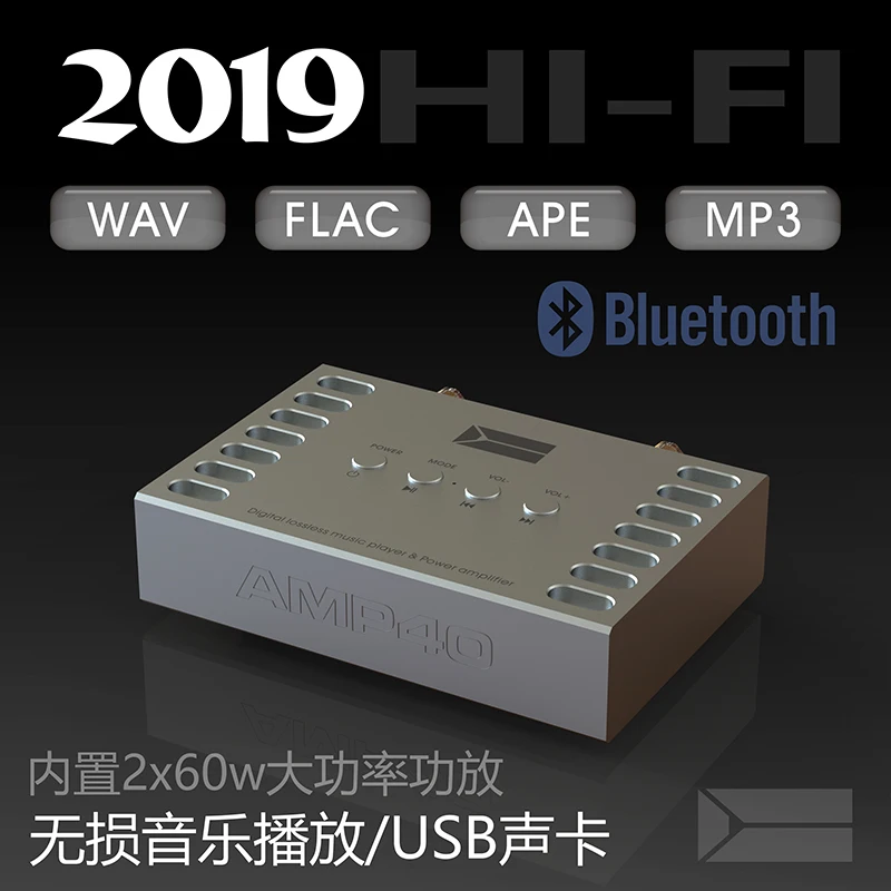 Высококачественный HiFi Bluetooth 5,0 аудио усилитель мощности стерео усилитель для наушников MOSFET 60 Вт* 2