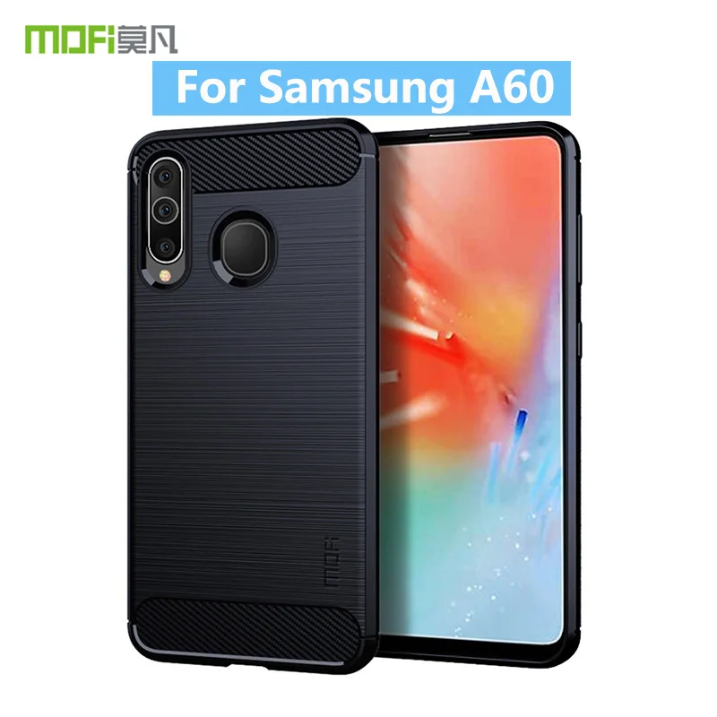 For Samsung A60 MOFi ShenDu Series Soft Silicone TPU Gel Brush Carbon Fiber Design Phone Case Cover For Samsung Galaxy A60
