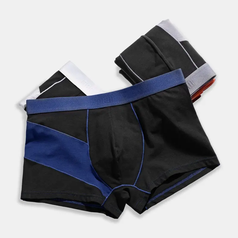 

Patchwork Underwear Men Plus Size Boxer Shorts Underpants Breathable Bulge Pouch Boxers Trunks Males Casual Underwear Cotton New