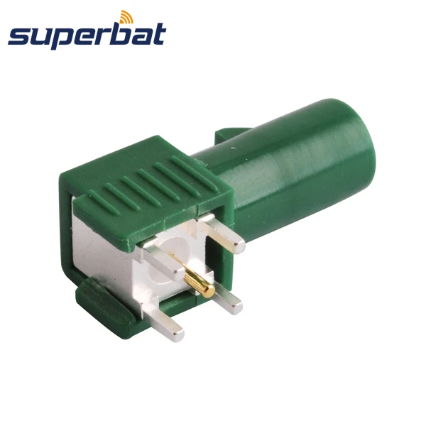 

Superbat Car TV1 Antenna Connector Fakra E Green/6002 Male Plug PCB Mount Right Angle Motor vehicle boat RV Audio Video