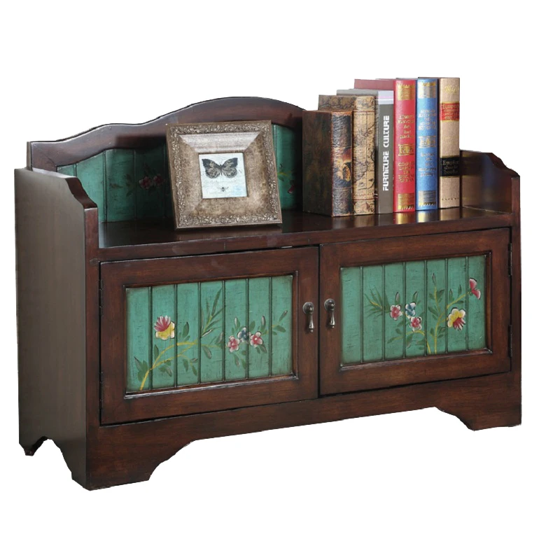 

American style handmade Mediterranean shoes changing stool, European style shoes changing stool, living room