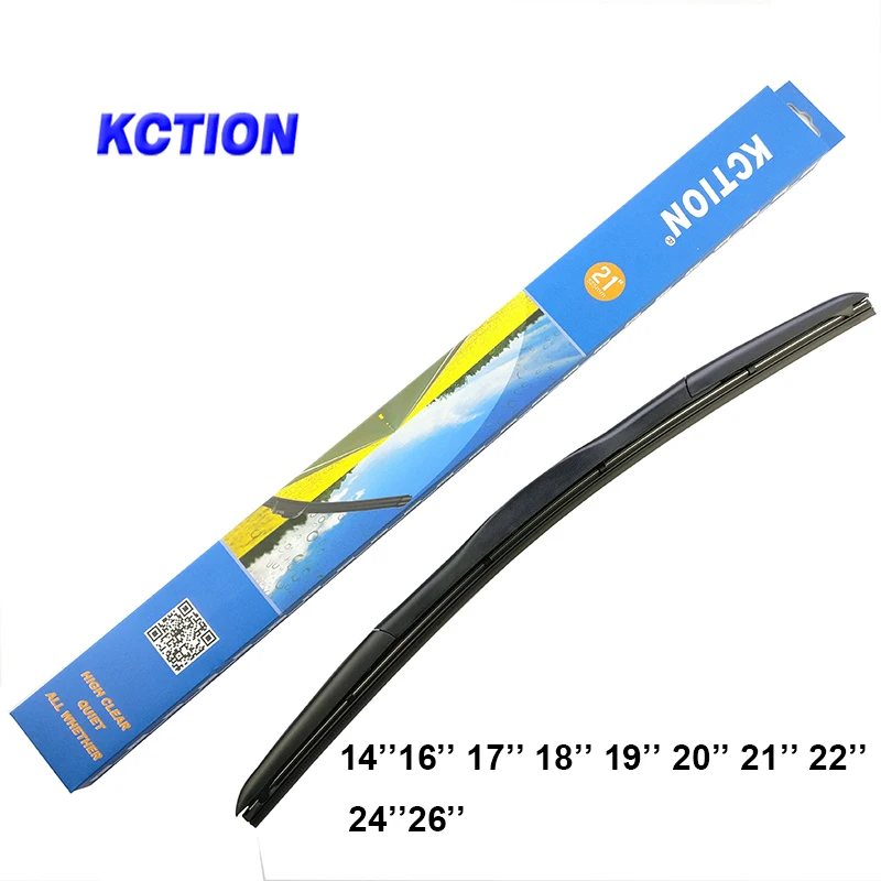 

Premium car accessories front windscreen hybrid wiper blade suit universal U hook arms 14,16,17,18,19,20,21,22,24,26 inch 1 pcs