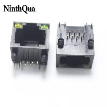 

5pcs RJ45 Plastic jack Connectors with LED Light 56 Right Angle Network Socket 8P8C Socket
