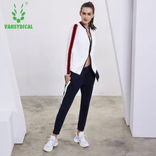 Vansydical, женские спортивные куртки для бега, куртка для йоги, ветрозащитная, с капюшоном, на молнии, костюм, дышащая, для фитнеса, тренировки, спортивная одежда, Майки