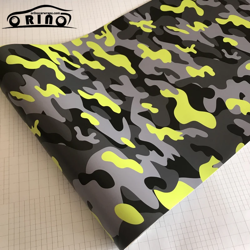 Yellow Black Grey Camouflage Vinyl Film Sticker-3