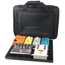 Black Aluminum Pedalboard Diy Guitar Bass Pedal Board With Magic Tape Cable Cord Straps For Sale New