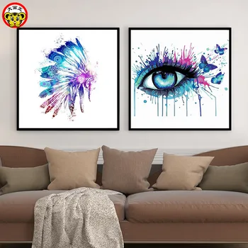 

painting by numbers art paint by number Big picture king DIY watercolor ink animal character butterfly eyes living room room de