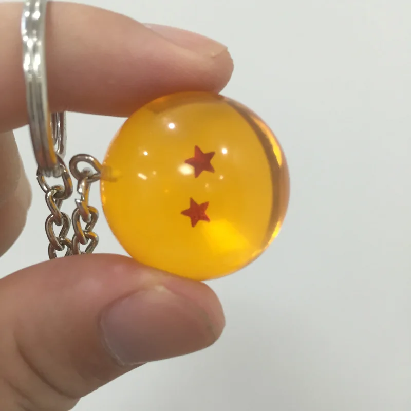 1 шт. 2,7 см Dragon Ball 7 воздушный шарик с рисунком звезд брелок кулон Dragon Ball ПВХ фигурка игрушки коллекция - Цвет: 2 star