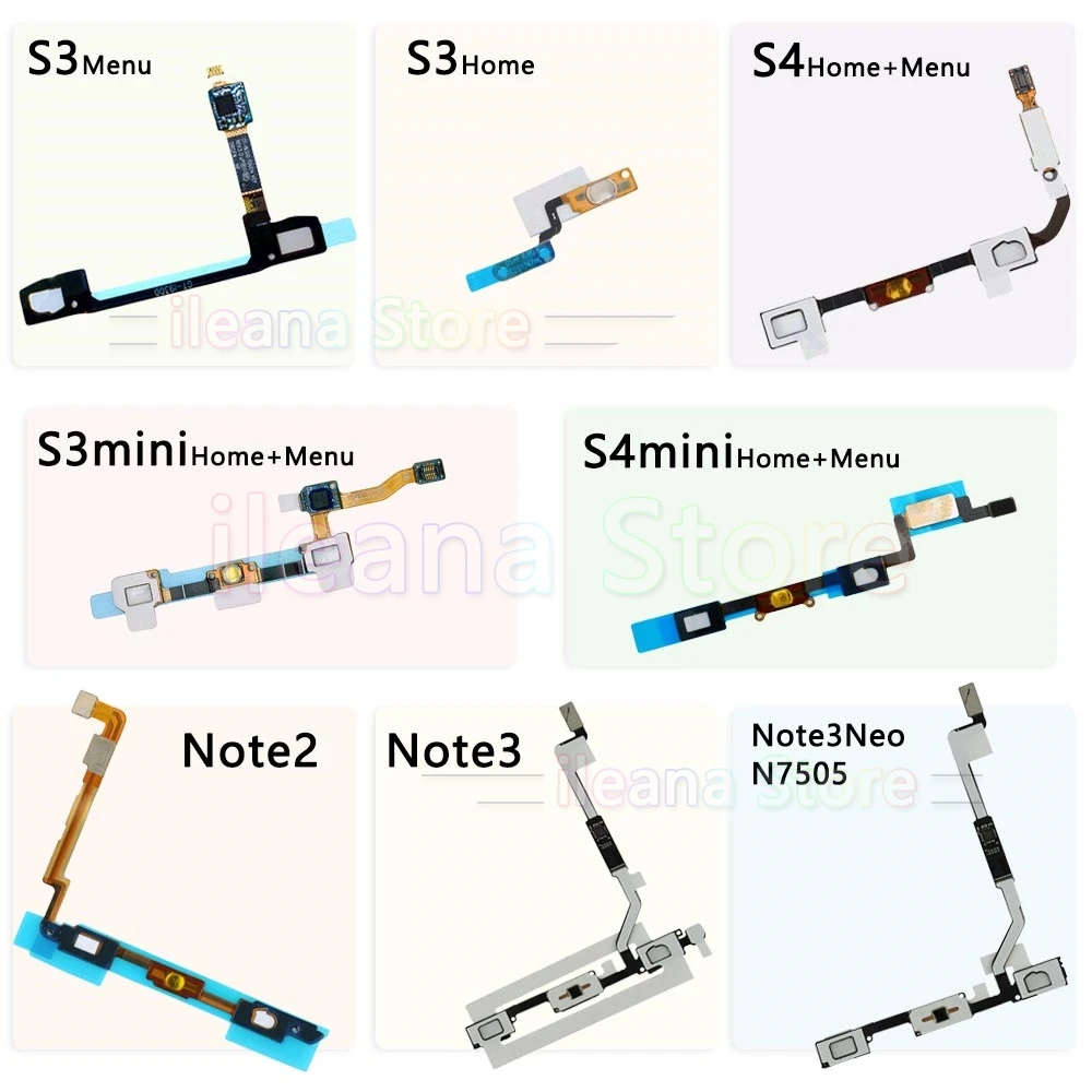 

For Samsung Galaxy S3 I9300 S4 i9500 i9505 Note 2 N7100 Note 3 N9005 Neo N7505 mini Back Menu Button Home Flex Cable Parts