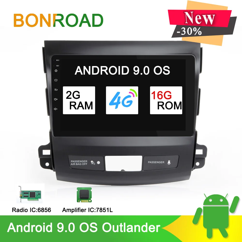 Bonroad Android автомобильный DVD gps мультимедийный плеер для Mitsubishi Outlander 2 2005-2011 навигационное радио с 4G ram 2G rom 16G