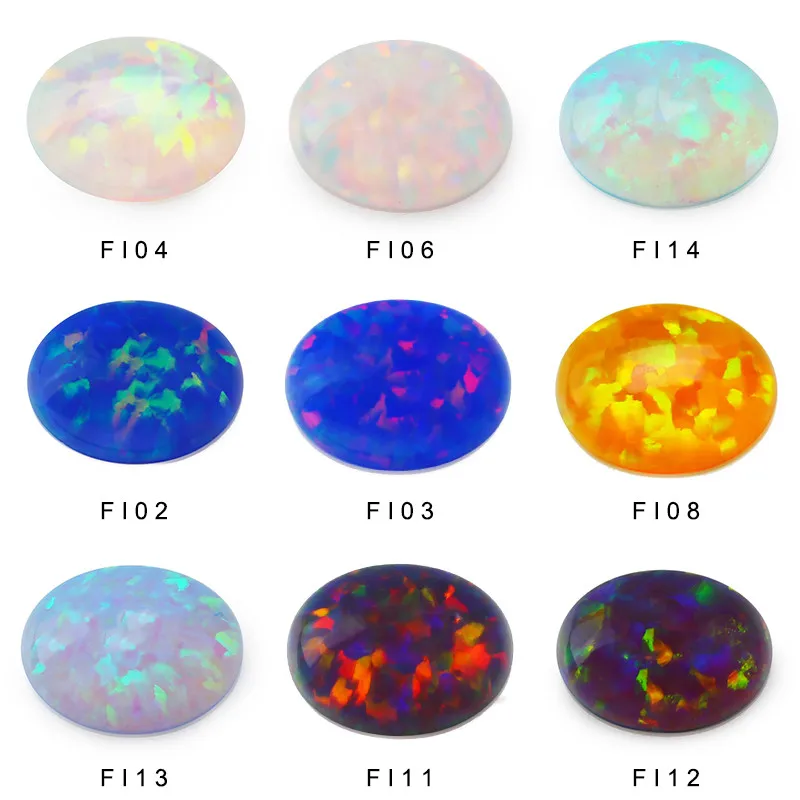 

1PCS Per Colors Total 9pcs Oval Shape Cabochon Synthetic Opal Stone