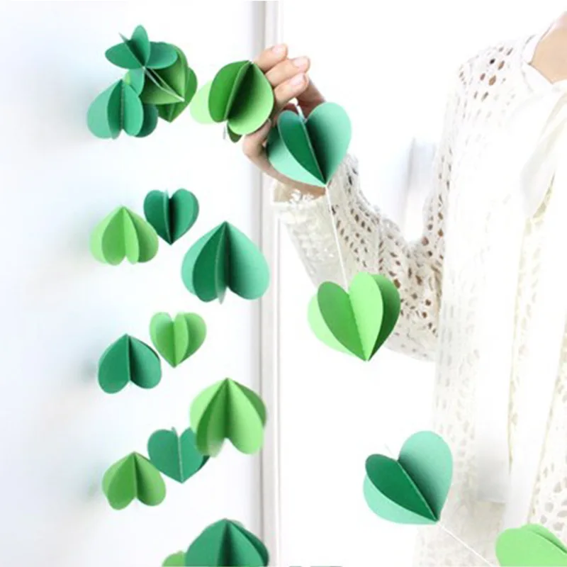 Heart shaped 3D party festival wedding decoration DIY Garlands Banner valentines day decor for wall valentine's day paper Chain