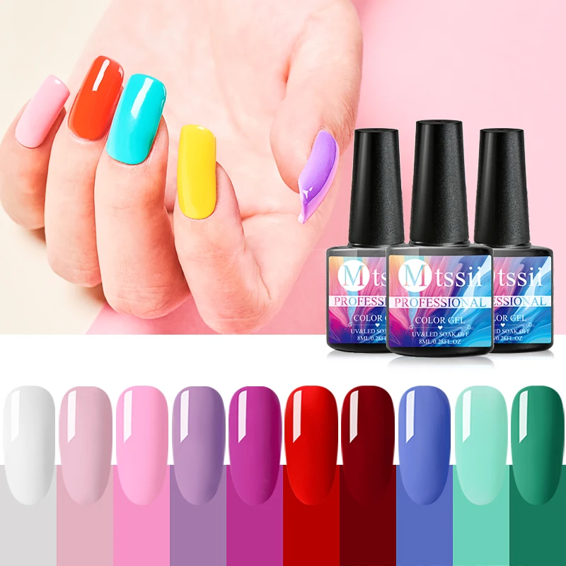 

Mtssii 255 Colors Gel Nail Polish Glitter LED UV Gel Varnish Nail Art Varnish Soak Off Gel Lacquer Pink 8ml Nail Gel Polish