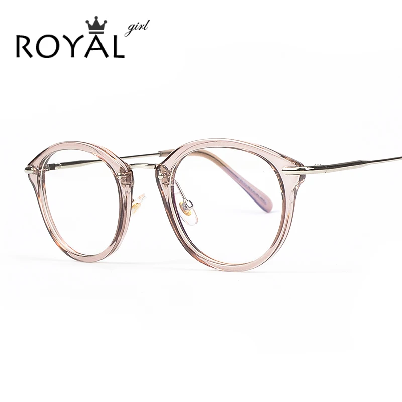 ROYAL GIRL High Quality TR Frame Fashion Glasses Women Eyeglasses frame Vintage Round Clear Lens Glasses