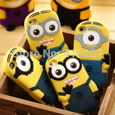 

Fashional 3D cute cartoon Soft Rubber silicon Yellow Minion Case Cover for iphone Case for iphone 7 8 Plus 6 6s 5s 5 4 4S