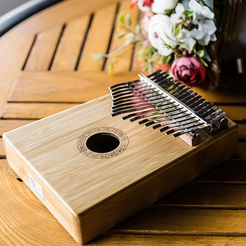 17 Keys Mahogany Wood Kalimba African Mbira Thumb Piano Finger 7F9