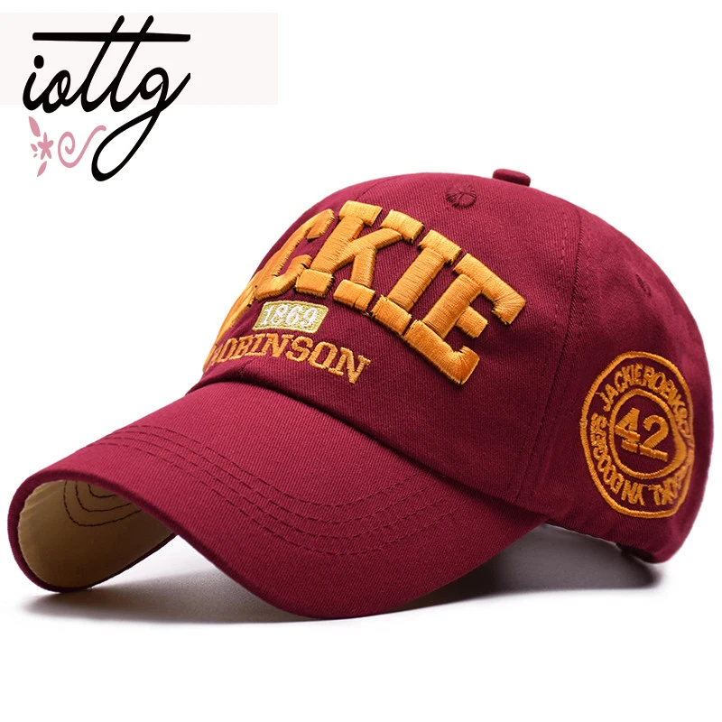 

IOTTG 2018 New JACKIE Letter Embroidery Baseball Cap Letter 1869 Snapback Cap Men Women Sports Hats Women's Cap Hat