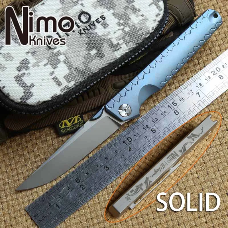 Тактический складной нож nimo koi M390 с шариковым подшипником титановая ручка